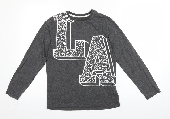 Primark Boys Grey   Basic T-Shirt Size 10-11 Years  - la