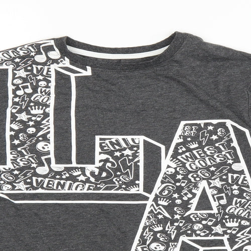 Primark Boys Grey   Basic T-Shirt Size 10-11 Years  - la