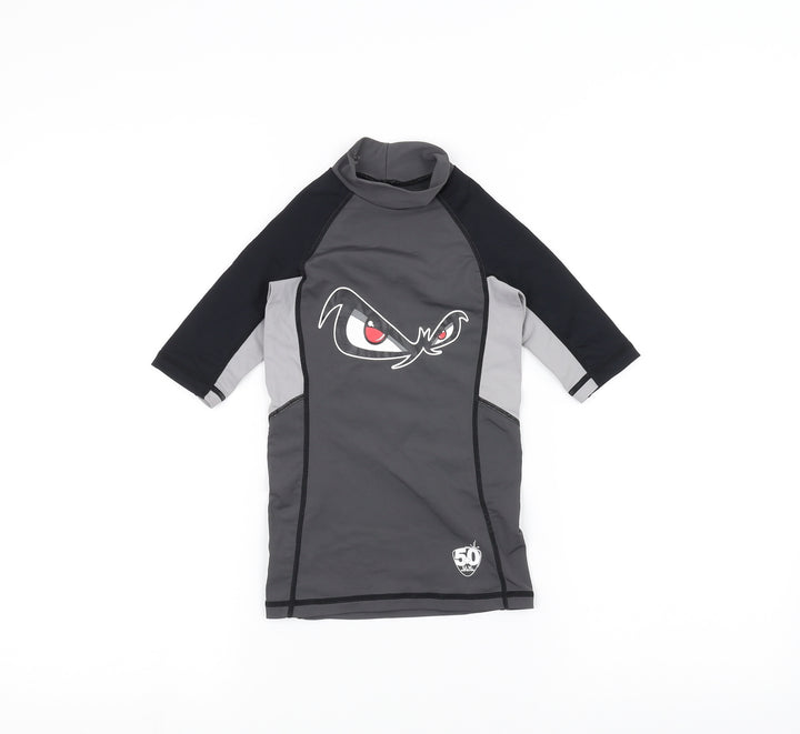 No Fear Girls Grey Basic T-Shirt Size 7-8 Years