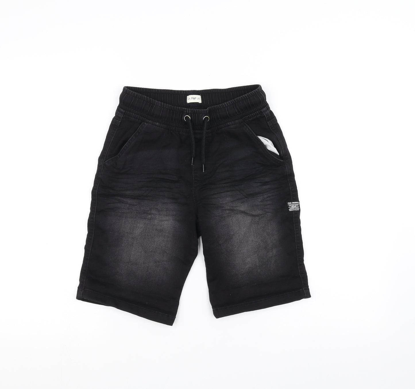 F&F Boys Black   Cargo Shorts Size 10-11 Years