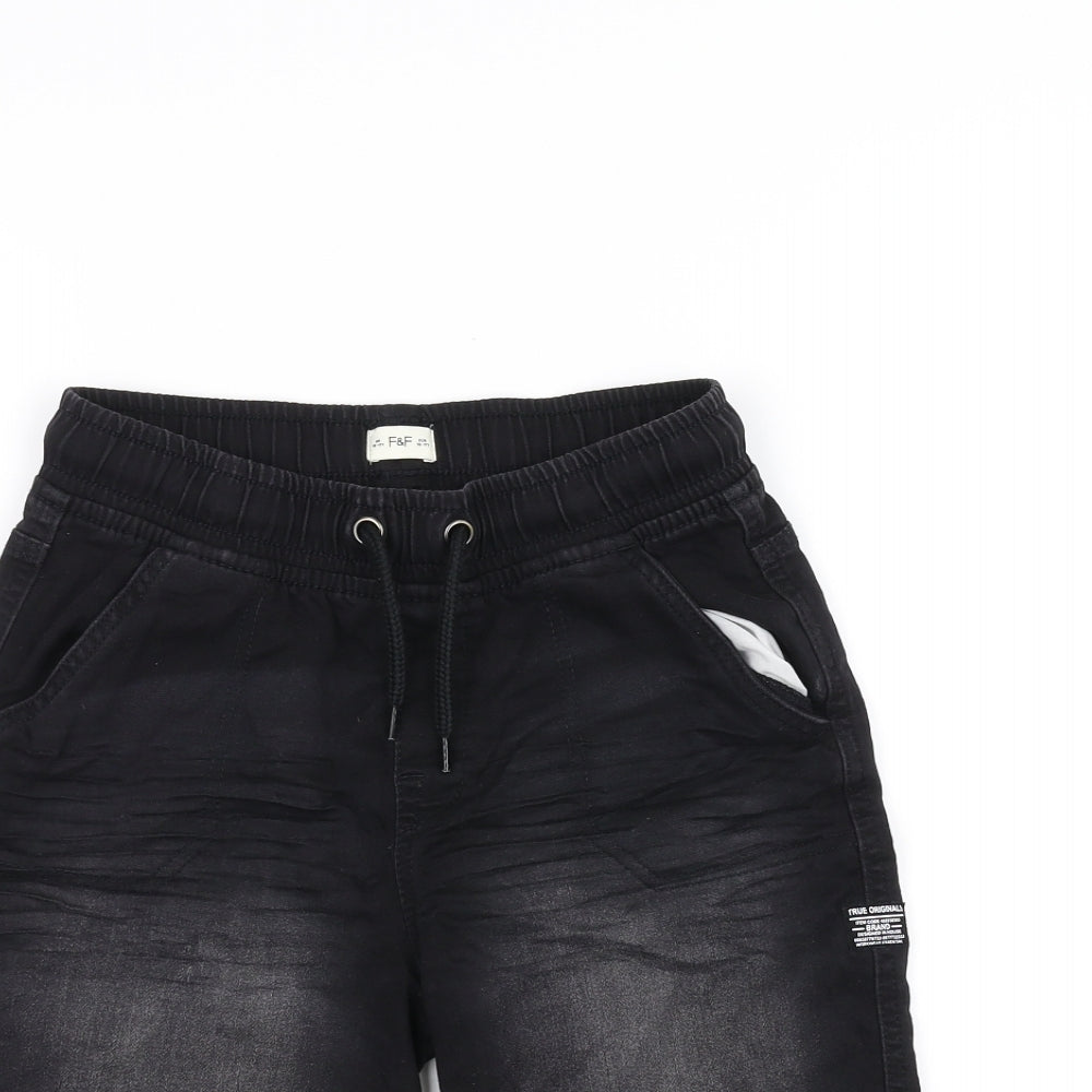 F&F Boys Black   Cargo Shorts Size 10-11 Years
