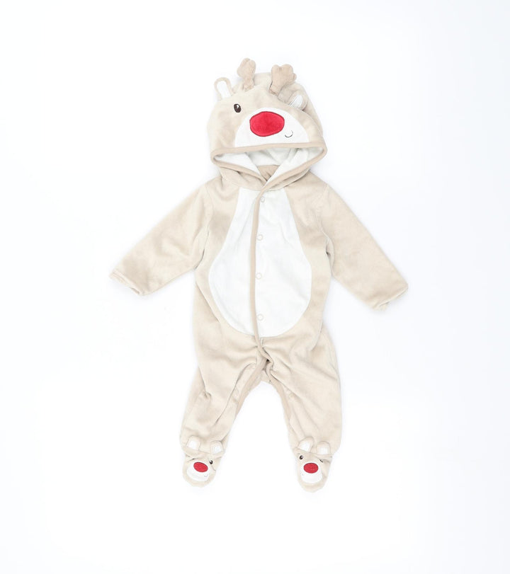 George Baby Brown Babygrow One-Piece Size 0-3 Months - Deer