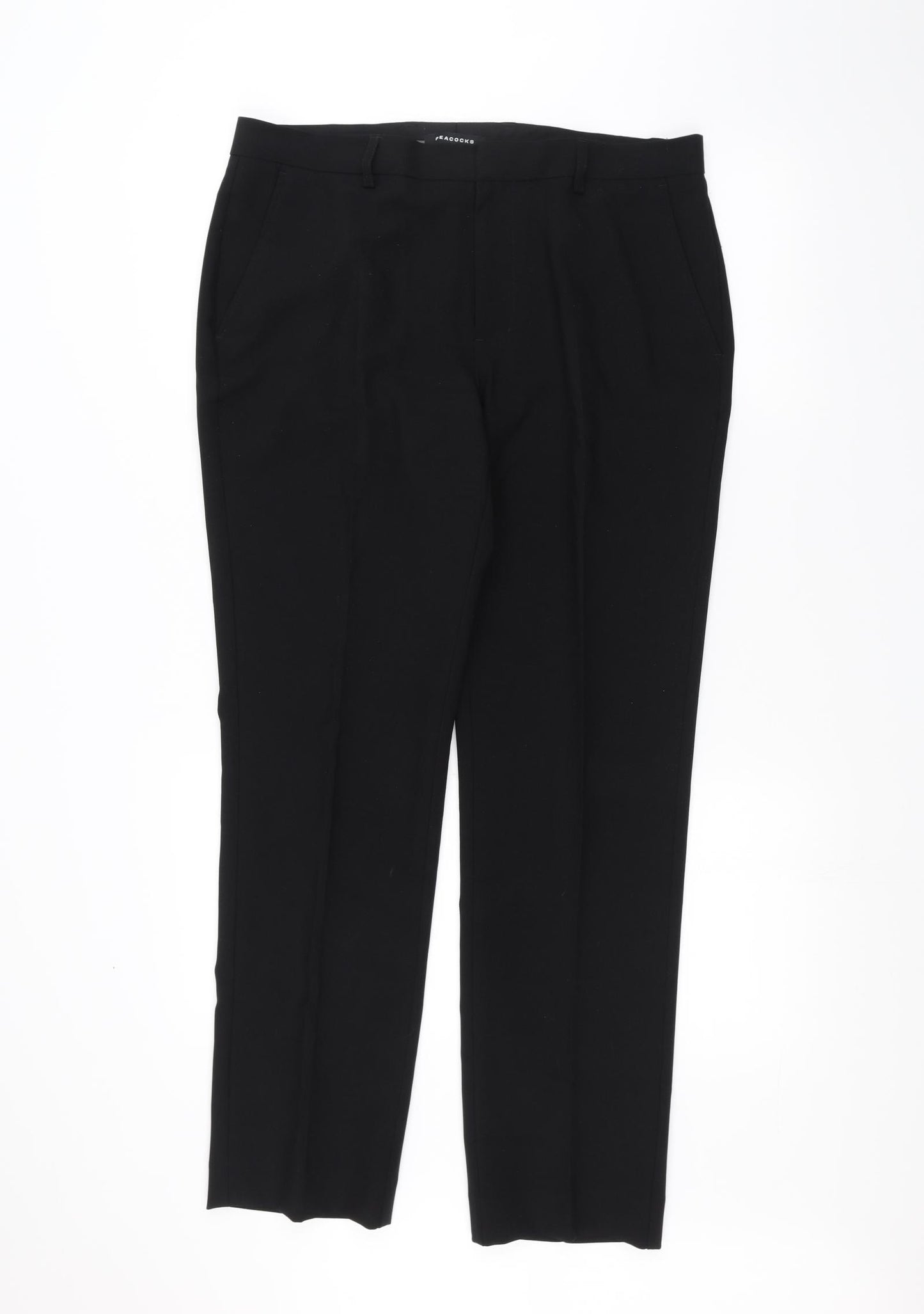 Peacocks Mens Black   Trousers  Size 34 L30 in