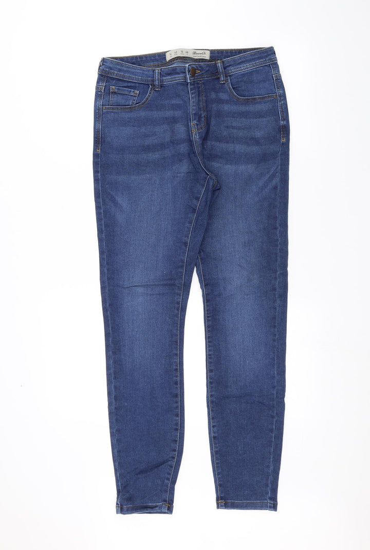 Denim & Co. Womens Blue Straight Jeans Size 14 L29 in