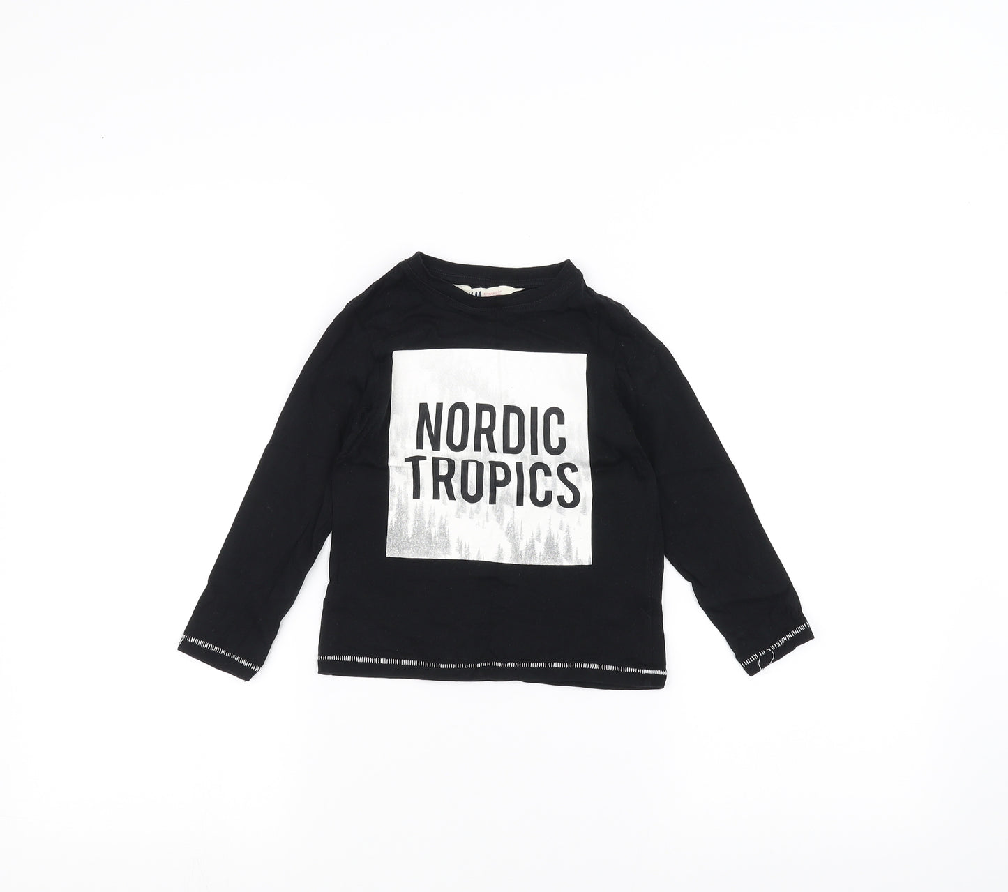 H&M Boys Black   Basic T-Shirt Size 3-4 Years