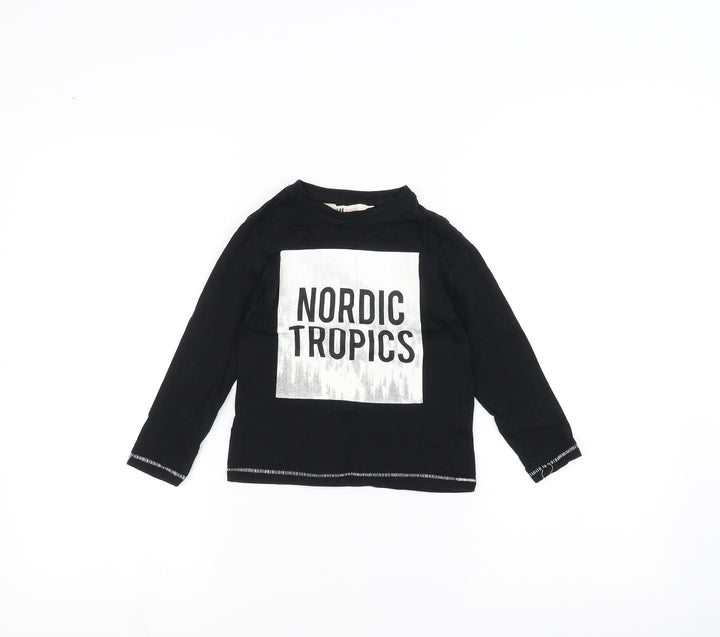 H&M Boys Black   Basic T-Shirt Size 3-4 Years