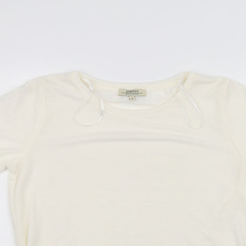 Papaya Womens White   Basic T-Shirt Size 8