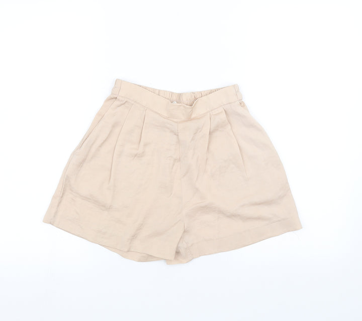H&M Womens Pink Paperbag Shorts Size 4