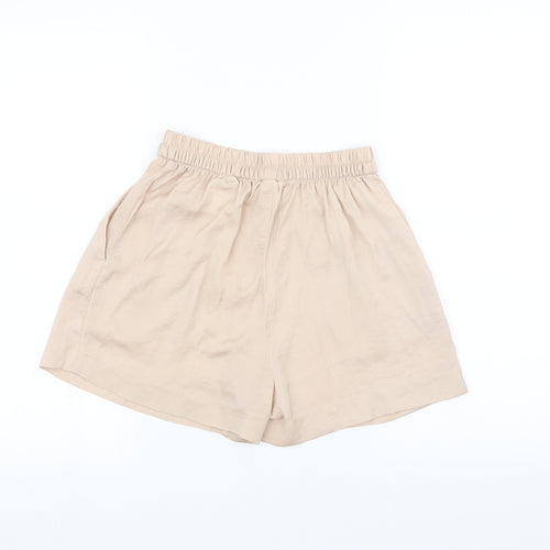 H&M Womens Pink   Paperbag Shorts Size 4