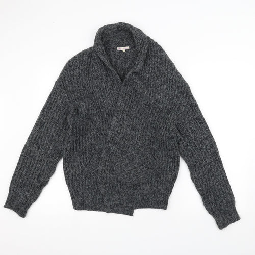 River Island Womens Black  Knit Jacket Coatigan Size 10