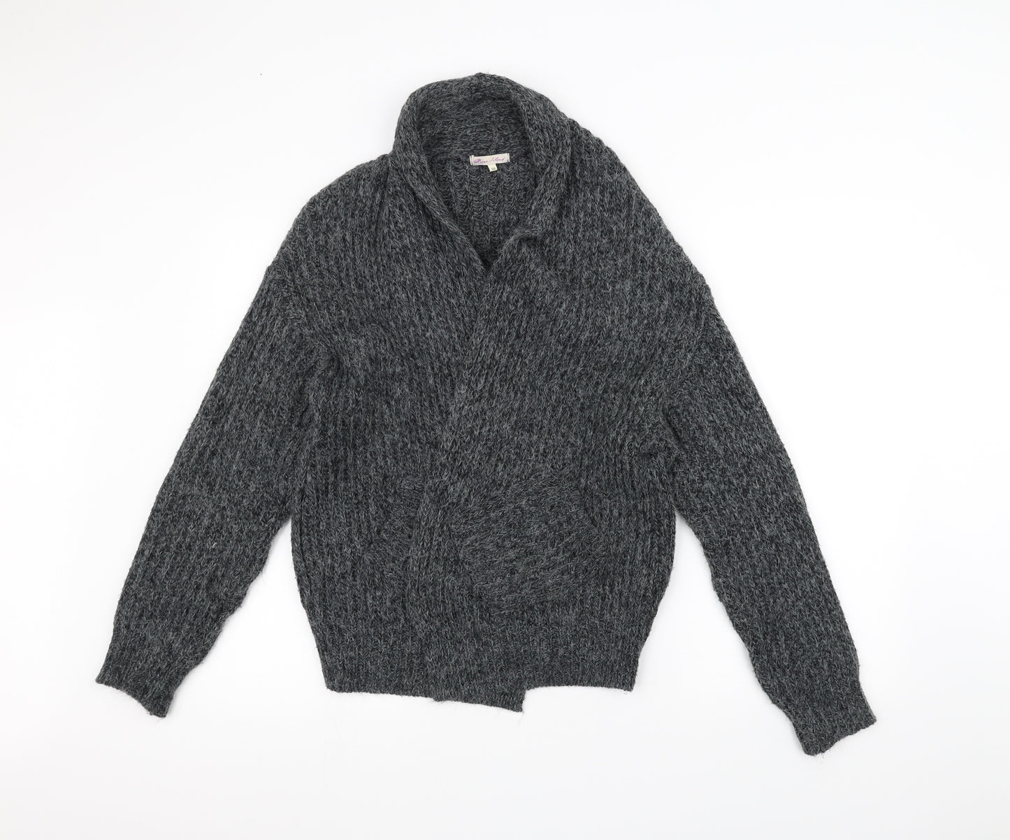 River Island Womens Black  Knit Jacket Coatigan Size 10