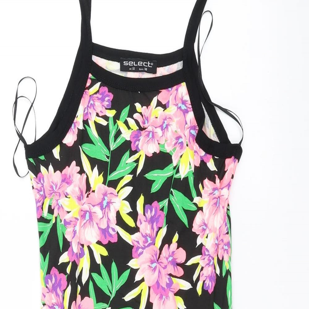 Select Womens Black Floral  Pencil Dress  Size 10