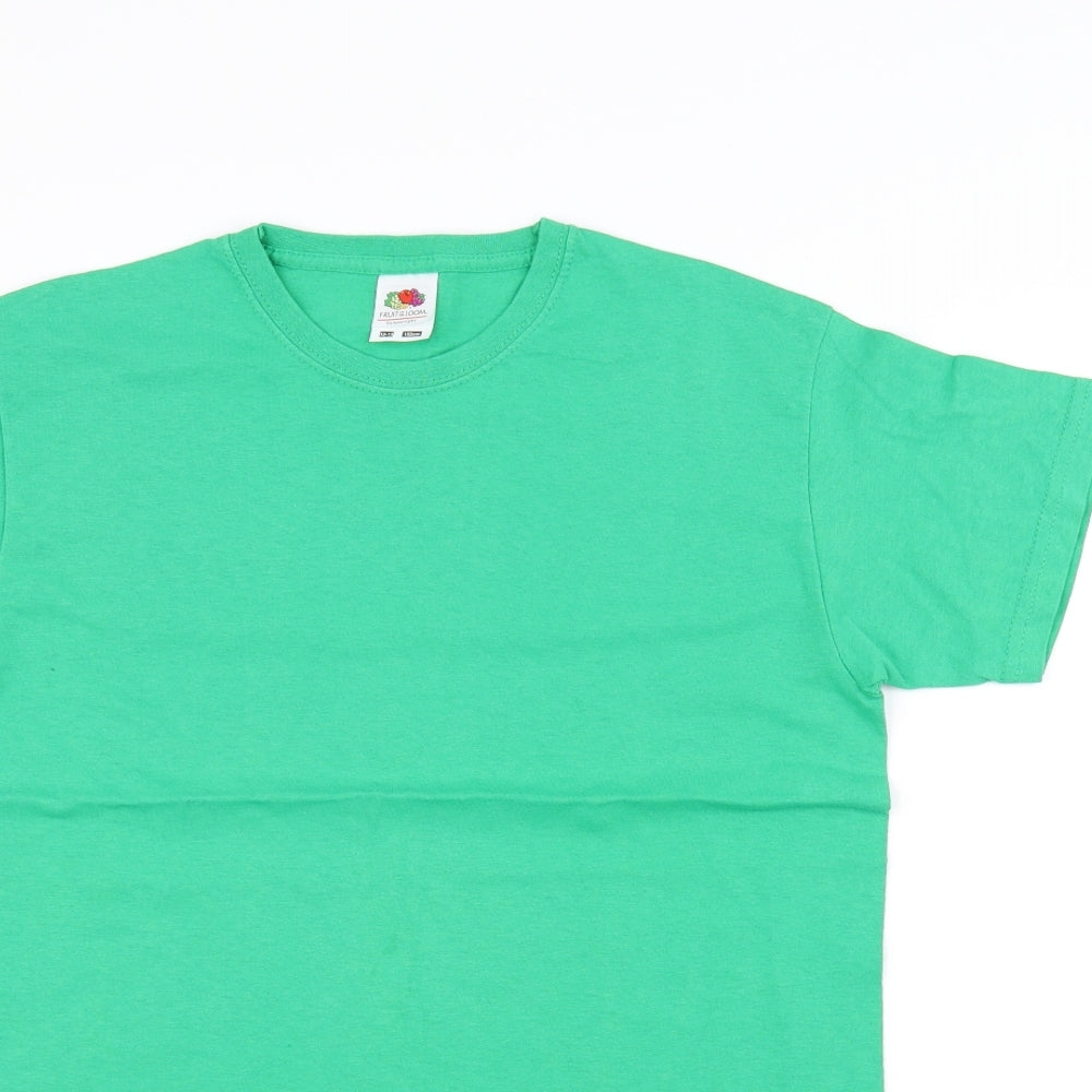Fruit of the Loom Boys Green   Basic T-Shirt Size 12-13 Years