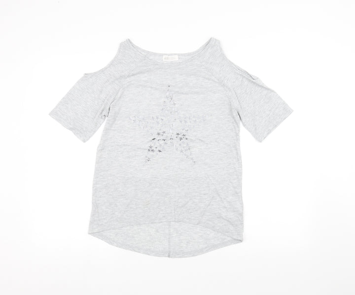 H&M Girls Grey Basic T-Shirt Size 14 Years