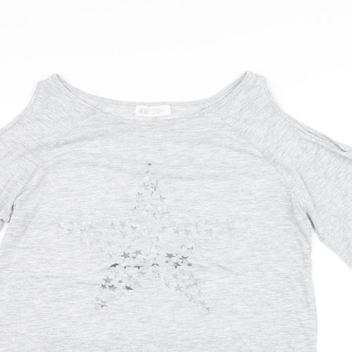 H&M Girls Grey   Basic T-Shirt Size 14 Years