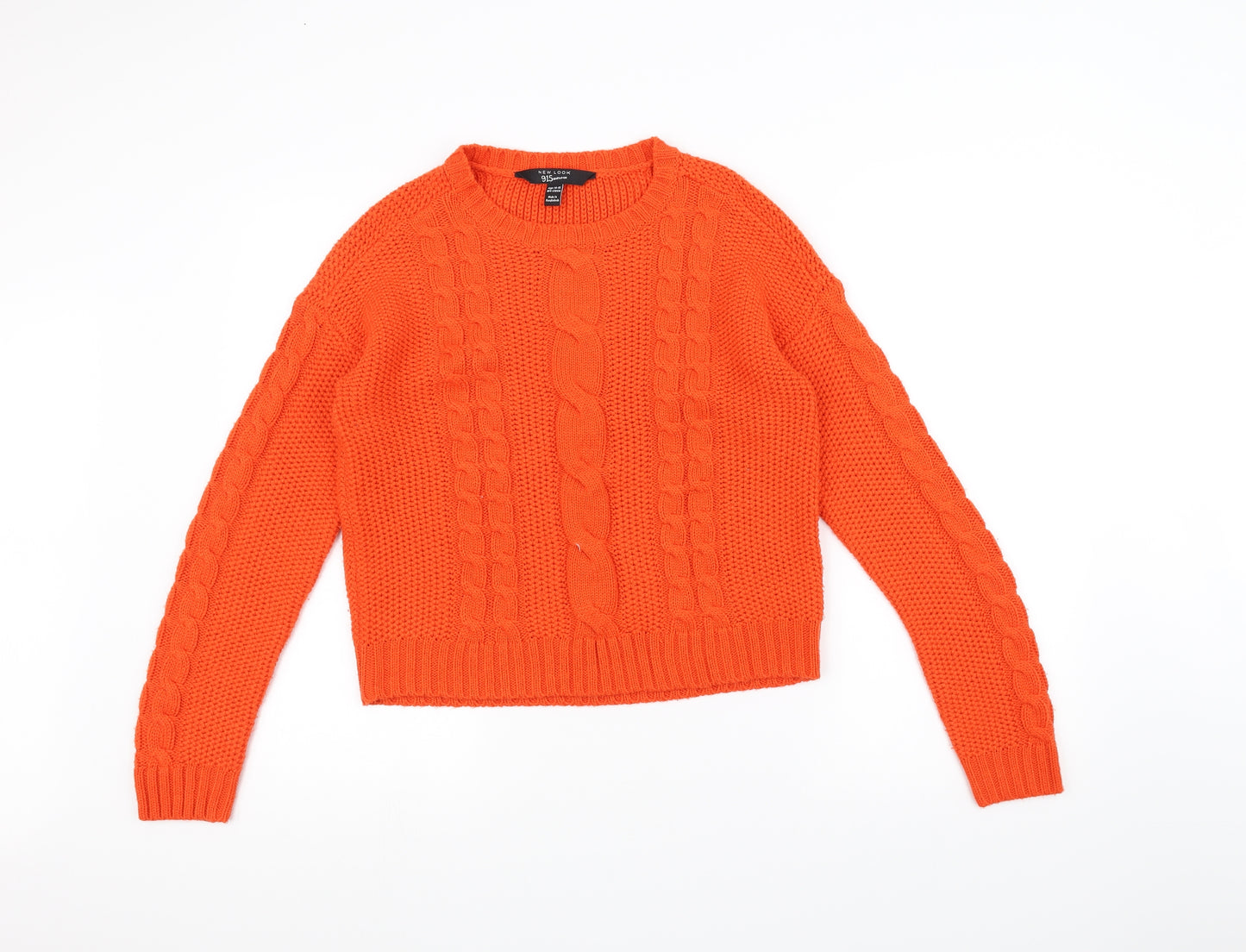 New Look Girls Orange  Knit Pullover Jumper Size 14-15 Years