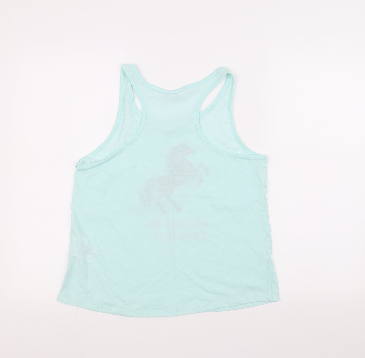H&M Womens Blue   Basic Tank Size 14  - Unicorn
