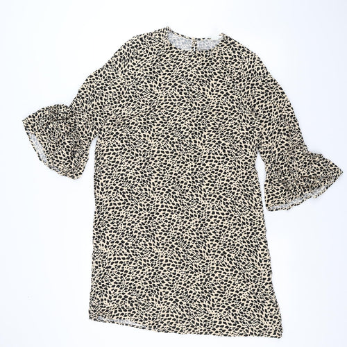 H&M Womens Brown Animal Print  Basic T-Shirt Size 8