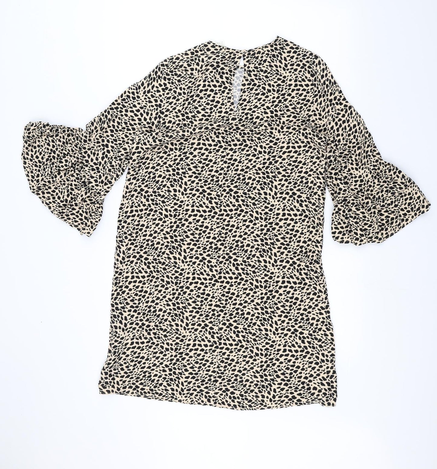 H&M Womens Brown Animal Print  Basic T-Shirt Size 8
