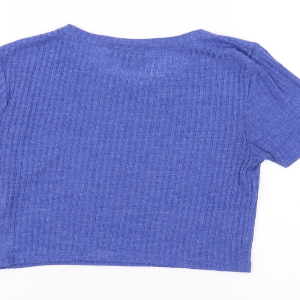 Topshop Womens Blue   Cropped T-Shirt Size 6