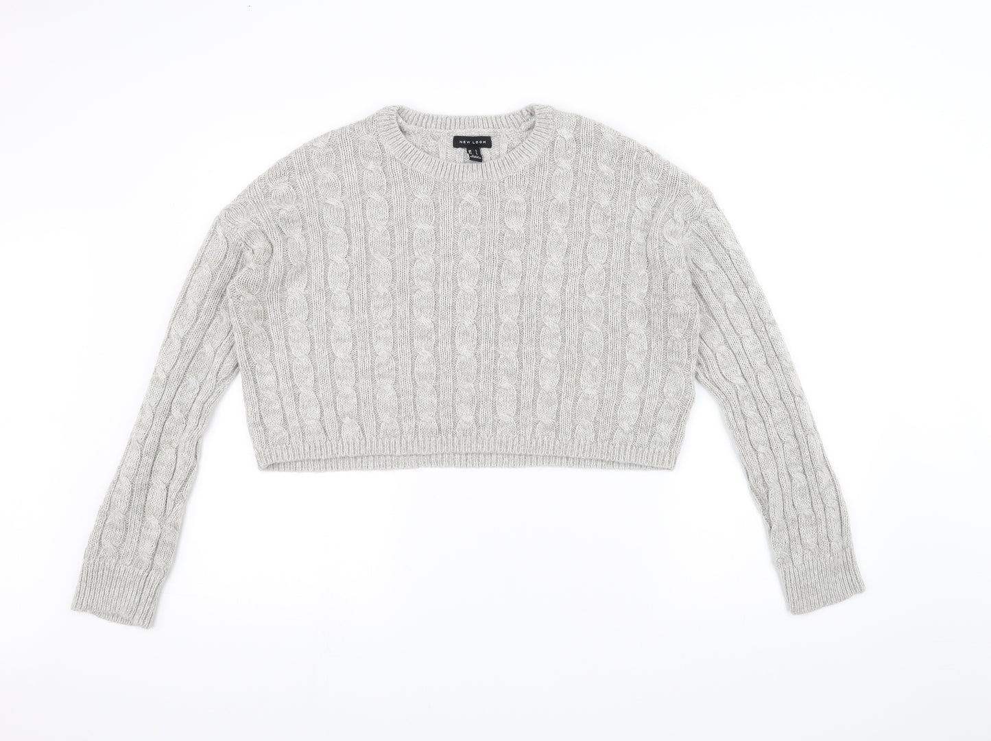 New Look Womens White  Knit Pullover Jumper Size L