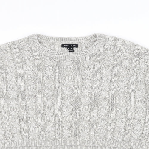 New Look Womens White  Knit Pullover Jumper Size L