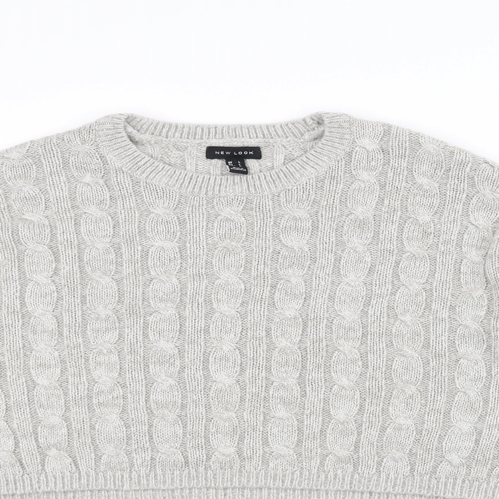 New Look Womens White  Knit Pullover Jumper Size L