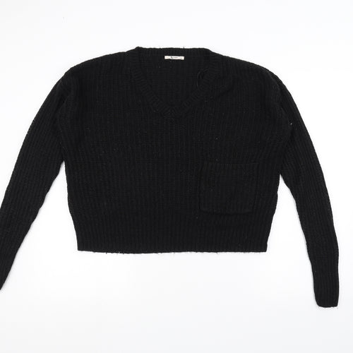 TU Womens Black  Knit Pullover Jumper Size 16