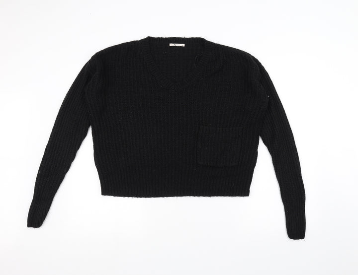 TU Womens Black  Knit Pullover Jumper Size 16