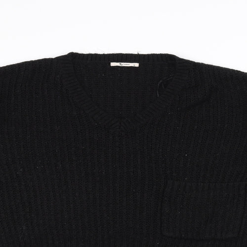 TU Womens Black  Knit Pullover Jumper Size 16
