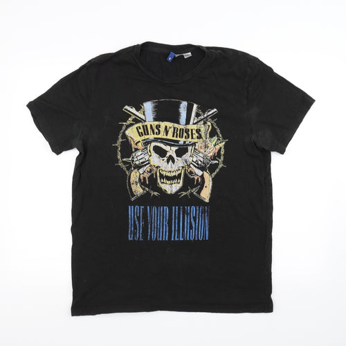 H&M Mens Black    T-Shirt Size S  - Guns N Roses