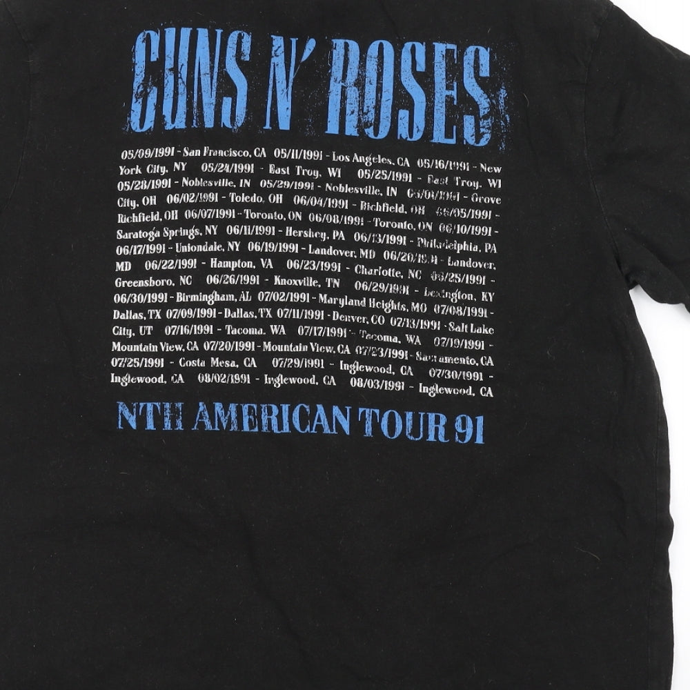 H&M Mens Black    T-Shirt Size S  - Guns N Roses