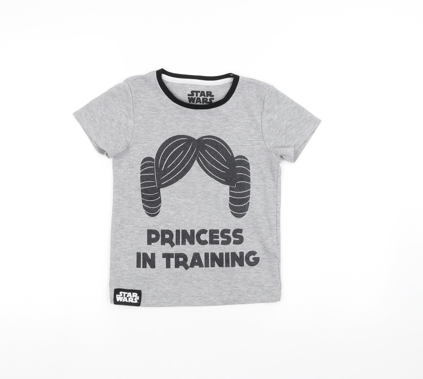 Character Girls Grey   Basic T-Shirt Size 8 Years  - Star Wars