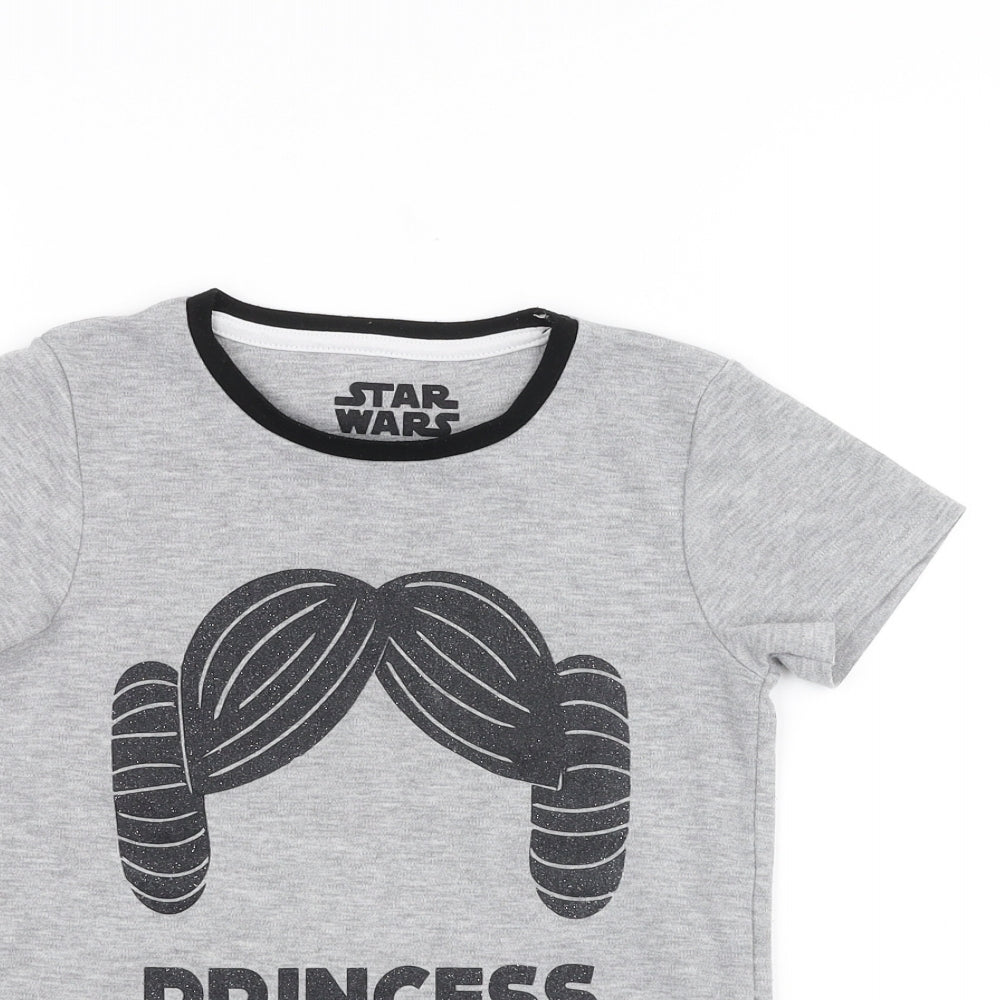 Character Girls Grey   Basic T-Shirt Size 8 Years  - Star Wars