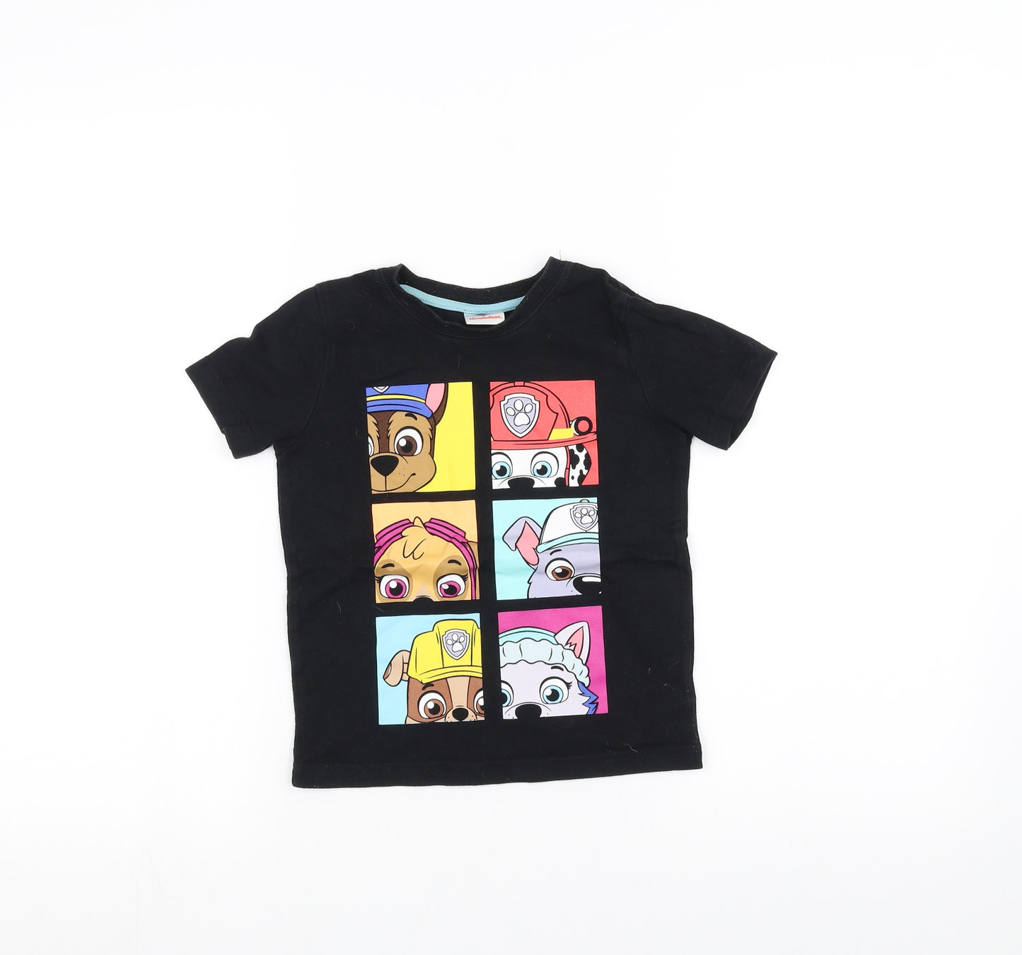 Nickelodeon Girls Black   Basic T-Shirt Size 3-4 Years  - paw patrol