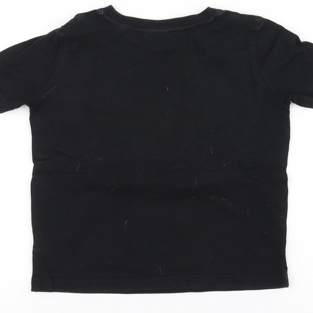 Nickelodeon Girls Black   Basic T-Shirt Size 3-4 Years  - paw patrol