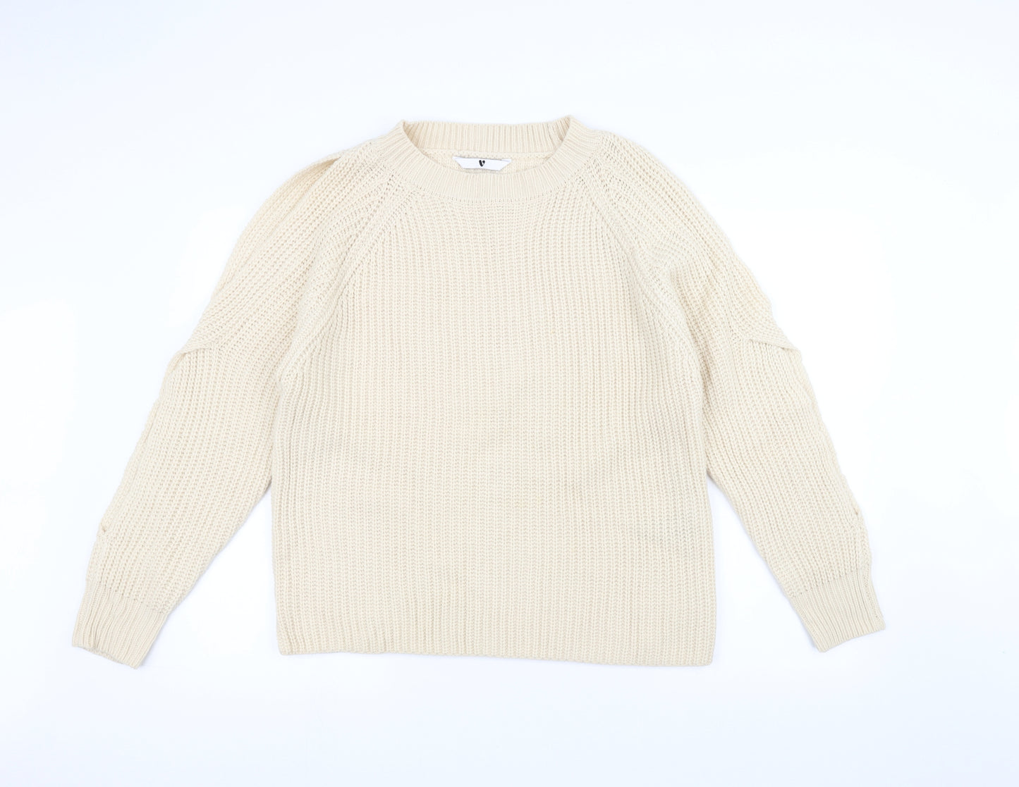 Very Womens White  Knit Pullover Jumper Size 14