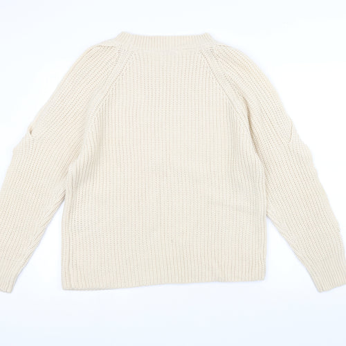 Very Womens White  Knit Pullover Jumper Size 14