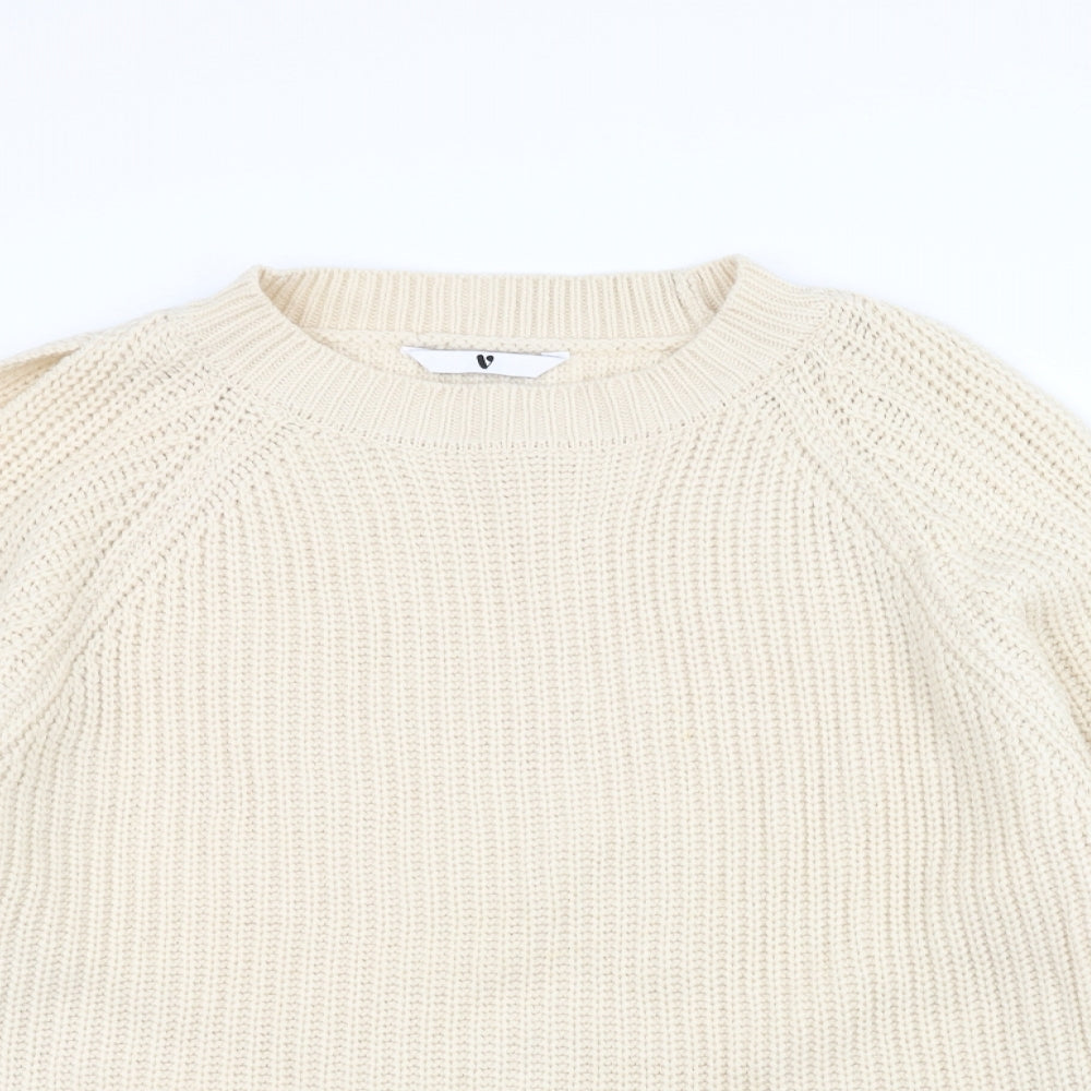 Very Womens White  Knit Pullover Jumper Size 14
