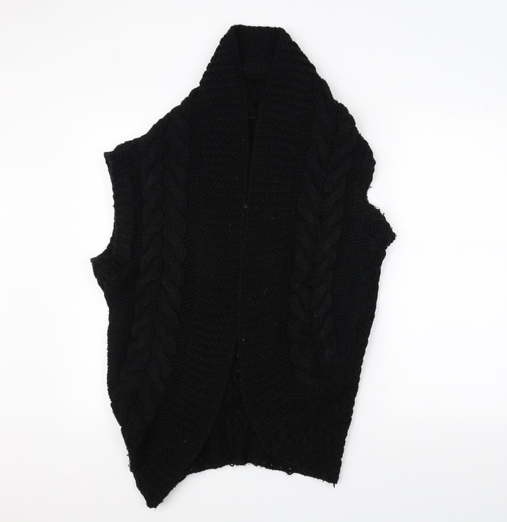 F&F Womens Black Knit Jacket Coatigan Size 14