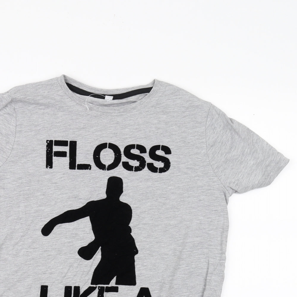 Preworn Boys Grey   Basic T-Shirt Size 13-14 Years  - Fortnite