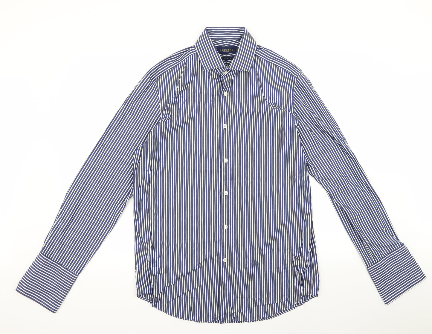 osbourne Mens Black Striped   Dress Shirt Size L