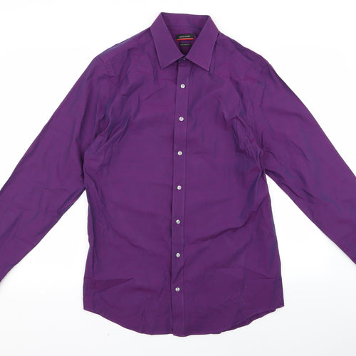 Piere Candin Mens Purple    Dress Shirt Size L