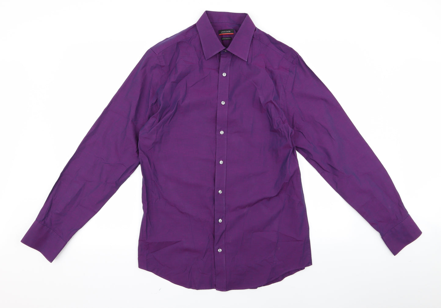 Piere Candin Mens Purple    Dress Shirt Size L