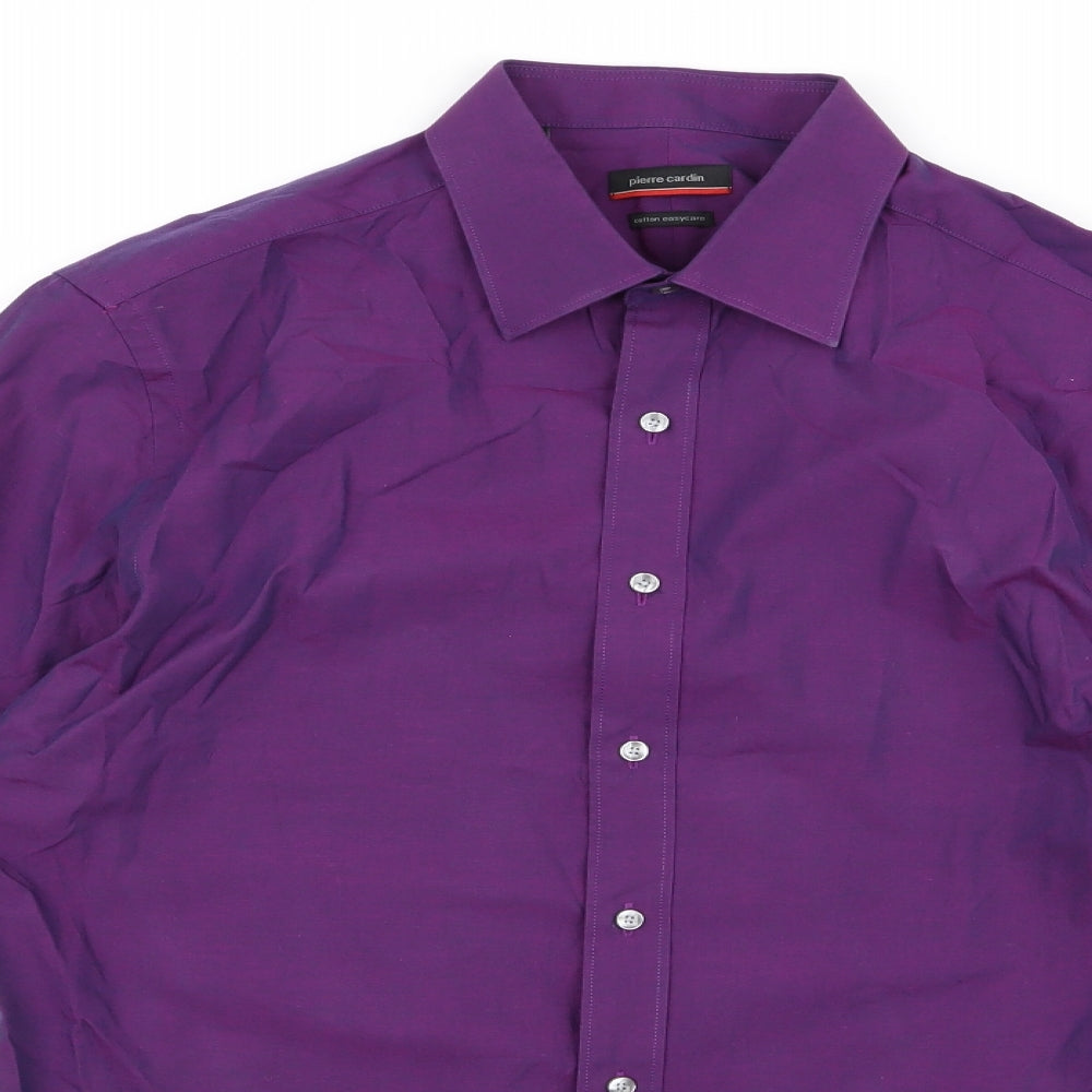Piere Candin Mens Purple    Dress Shirt Size L