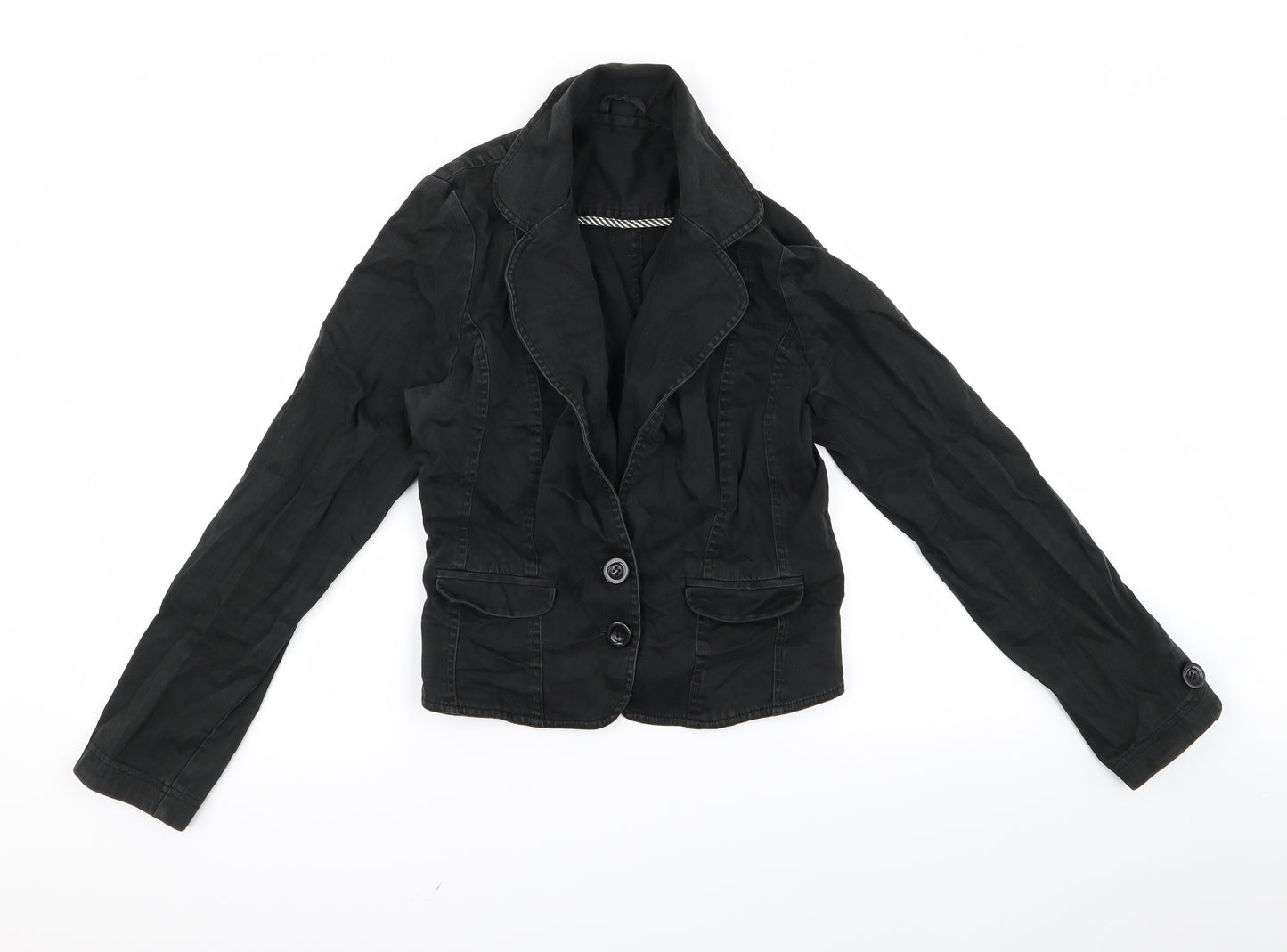 bay Womens Black   Biker Coat Size M