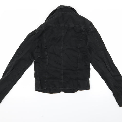 bay Womens Black   Biker Coat Size M