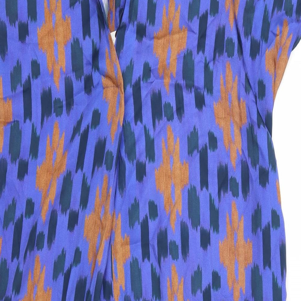 Xara Womens Blue Animal Print  Shirt Dress  Size 24