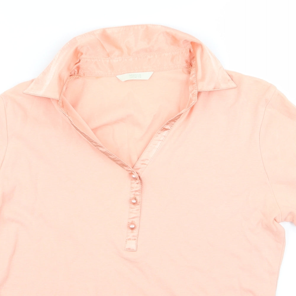 m&s Womens Pink   Basic Polo Size 10