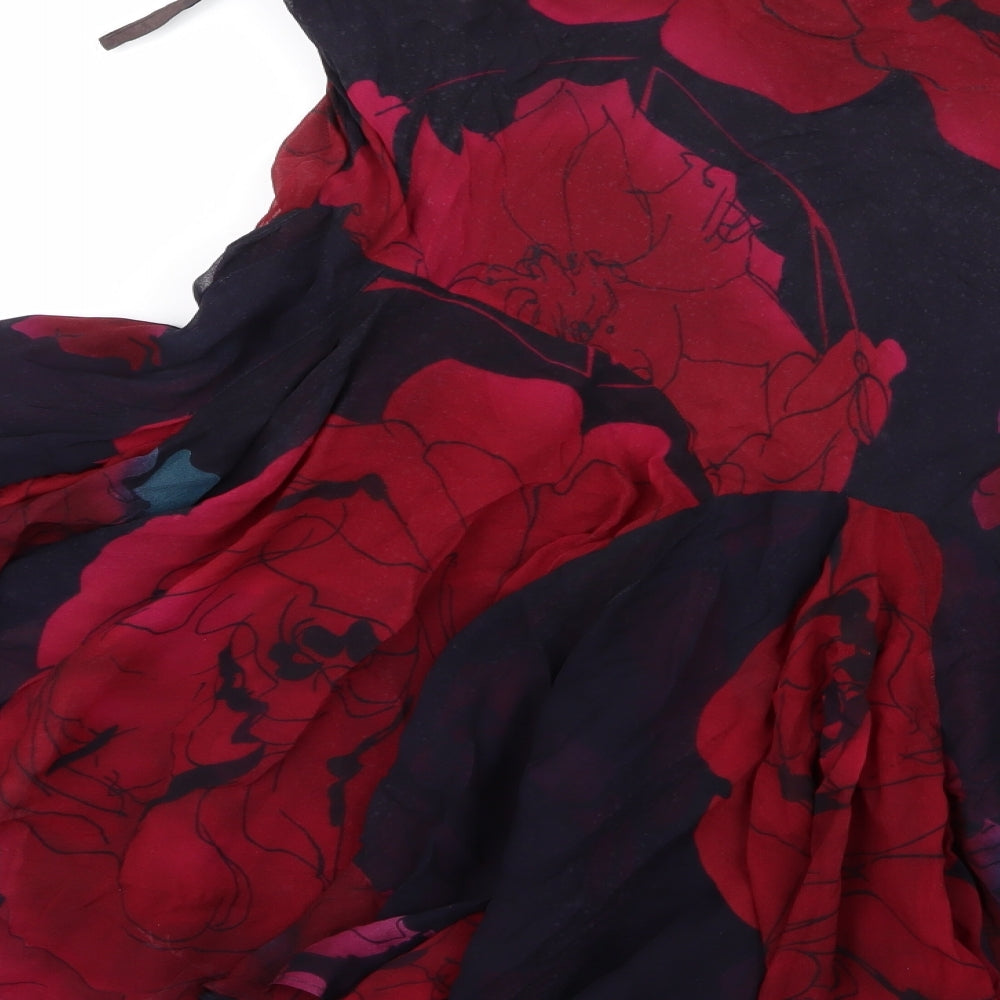 Fenn Wright Manson Womens Black Floral  A-Line  Size 12